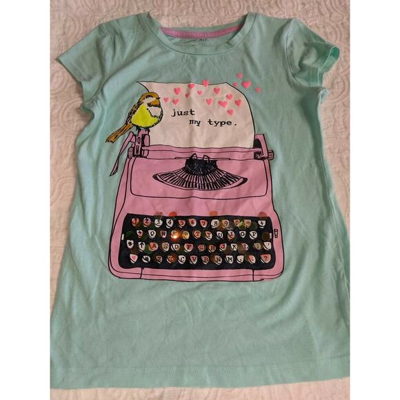 Cherokee girls sz. 10/12 mint green "just my type" cute, fun design. - Picture 1 of 6